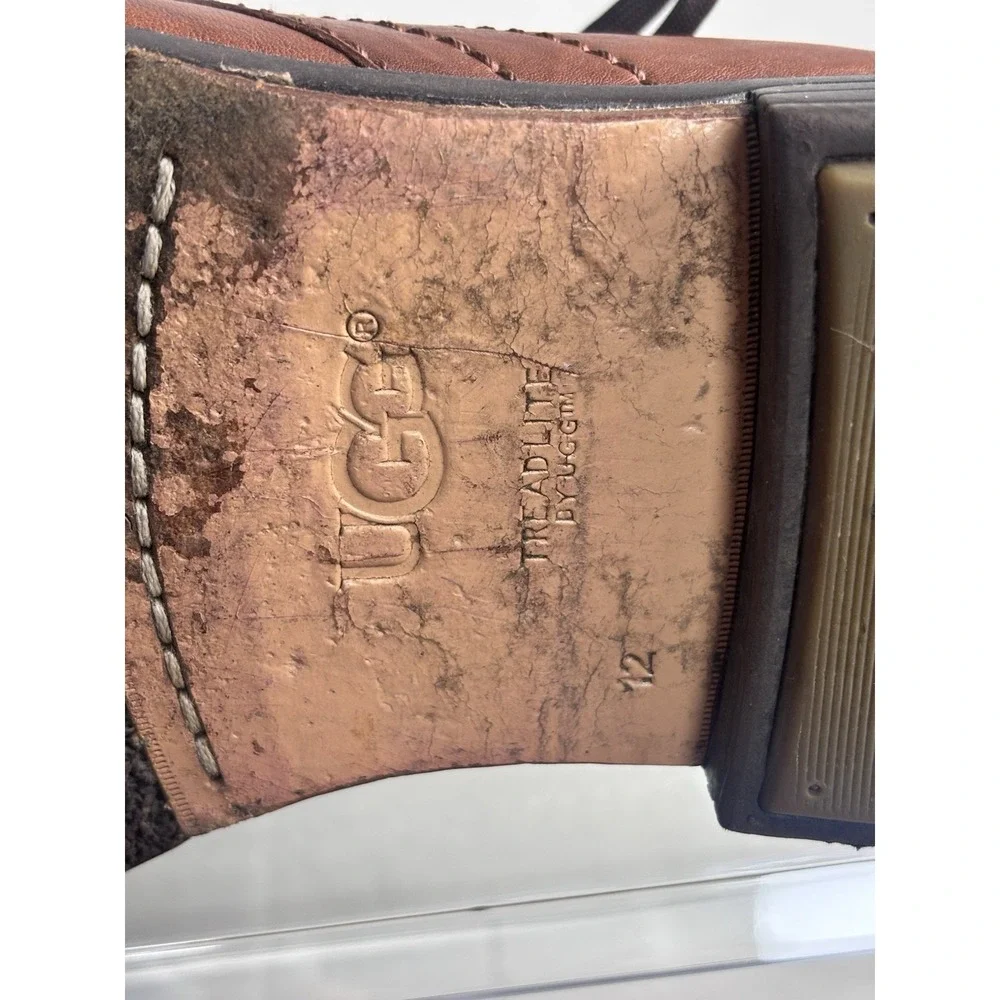 UGG Australia Brown Leather Chukka Boots Men Luxury Business Casual‎ Laces Sz 12